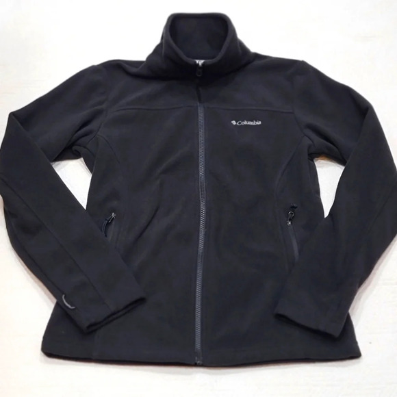 Columbia black fleece zip up jacket. - Picture 5 of 11